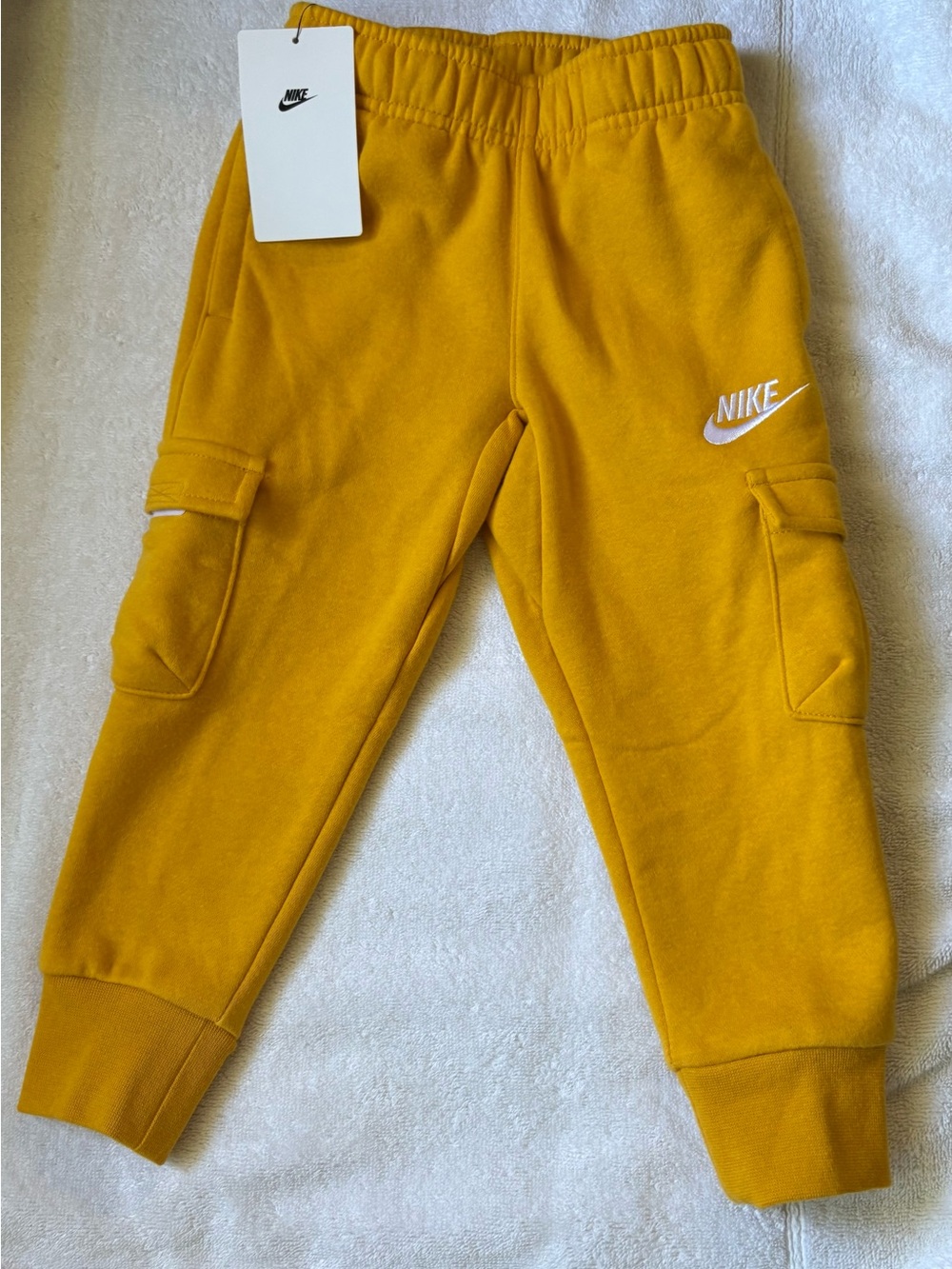 Nike Kids Mustard Yellow Cargo Joggers